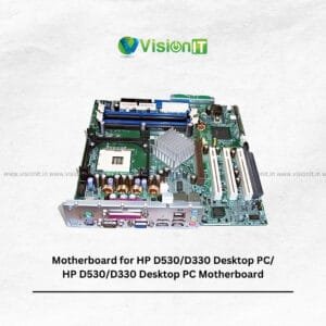 Replacement motherboard for HP D530/D330 desktops with DDR RAM, SATA support, and integrated network/audio