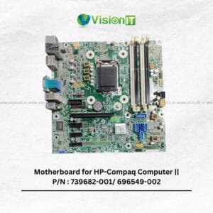 HP-Compaq Motherboard P/N: 739682-001 – Intel H81 chipset, LGA 1150 socket, supports DDR3 RAM up to 16GB.