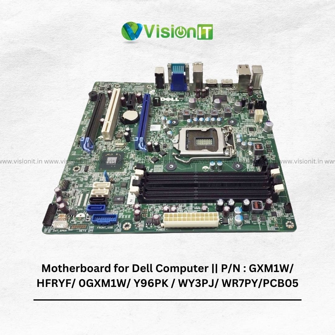 Dell GXM1W WR7PY DDR3 motherboard with Q370 chipset, USB 3.1 ports, and PCIe expansion support