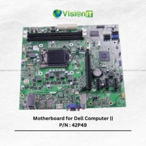 Dell 42P49 motherboard with Intel Q77 chipset, DDR3 memory support, PCIe expansion, and high-speed SATA and USB ports