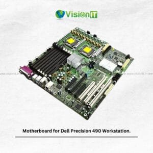Dell Precision 490 Workstation motherboard with dual LGA771 Xeon sockets, ECC RAM support, and PCIe expansion for intensive computing