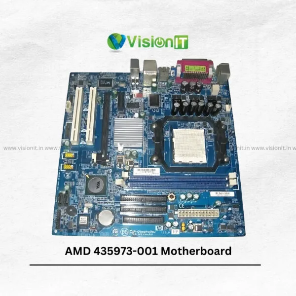 HP AMD 435973-001 motherboard with AMD chipset, DDR2 RAM slots, and PCI connectivity for desktop systems