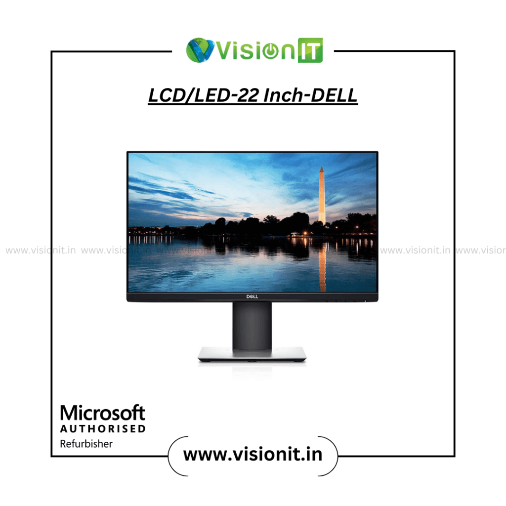 Dell 22-inch monitor with quality assurance certification showing 72+ test checkpoints