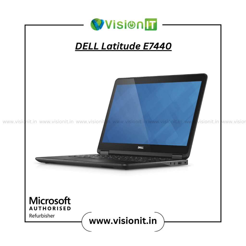 Dell Latitude E7440 laptop with Intel i5 processor, SSD storage, and sleek design for work and study use