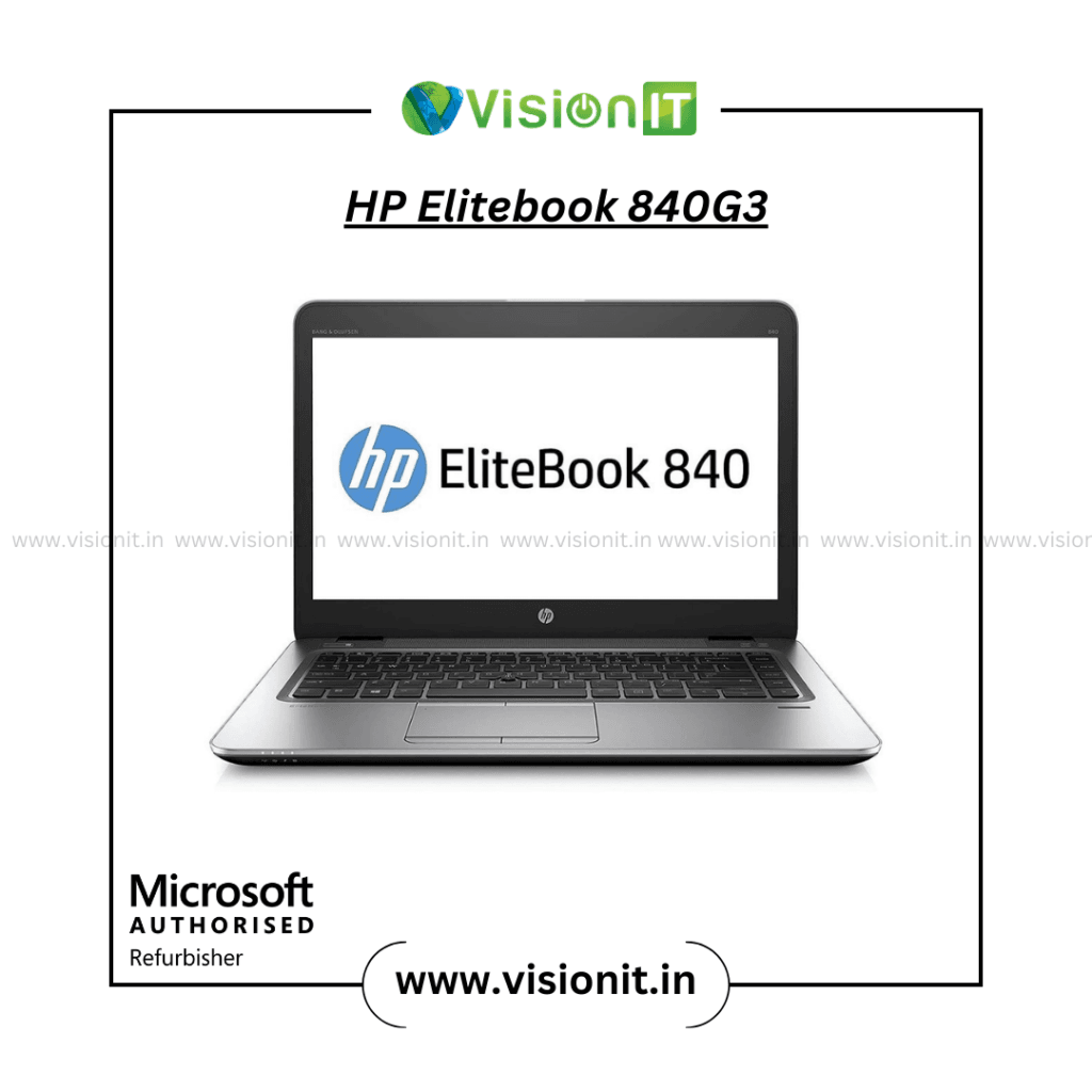 Refurbished HP EliteBook 840 G3 i5 6300U with NVMe & HDD SATA, 14-inch high-performance business laptop.