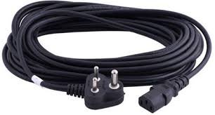 Desktop power cord with Indian 3-pin plug