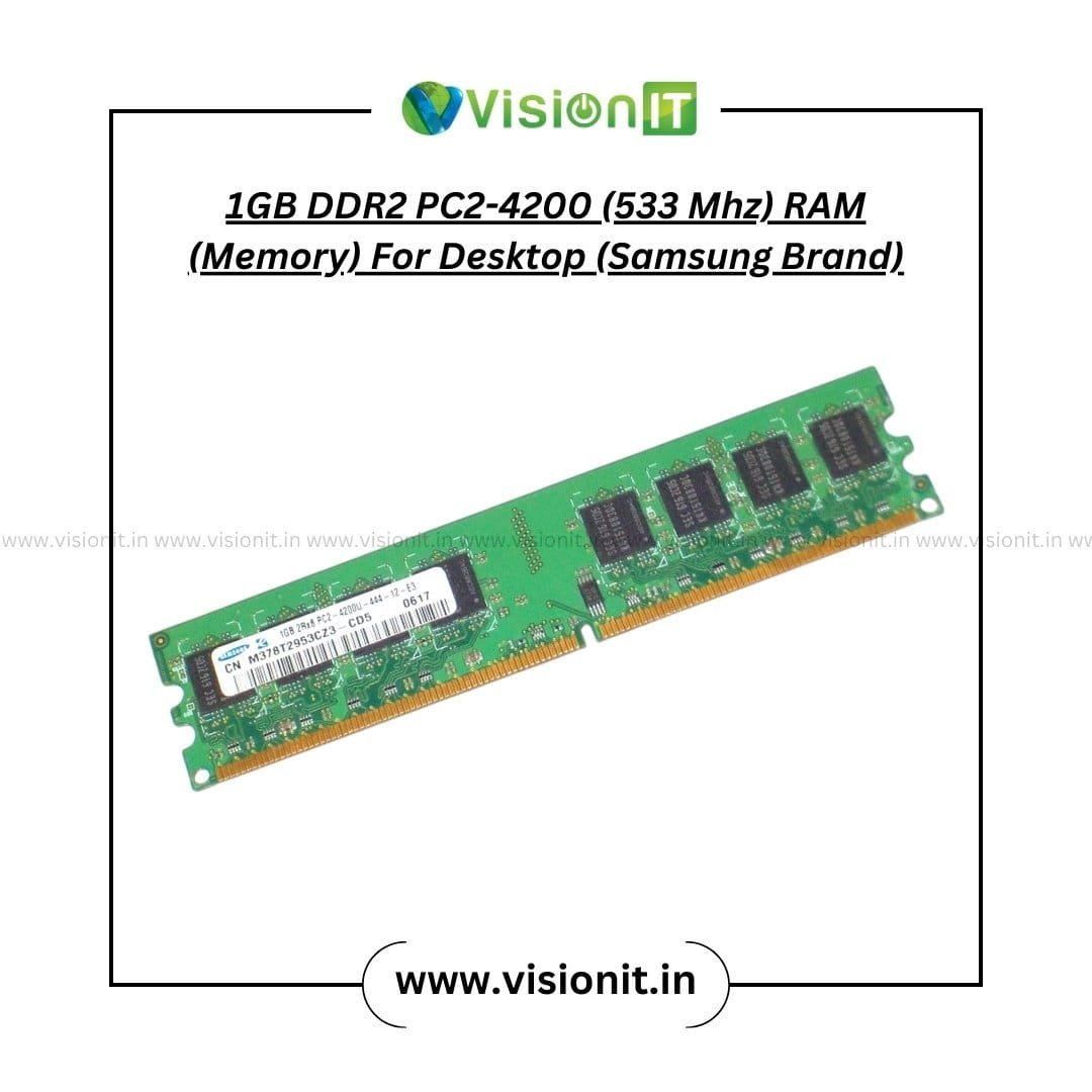 1GB DDR2 RAM for Desktop – PC2-4200 533 MHz 240-pin module for Pentium 4 and Core 2 Duo PCs