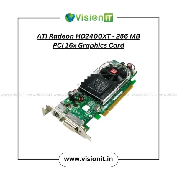 ATI Radeon HD2400XT 256MB PCI 16x Graphics Card for HD video playback and office productivity.
