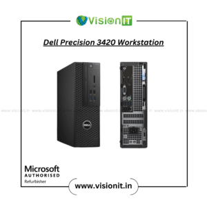 Refurbished Dell Precision 3420 Workstation with Intel Xeon processor, 32GB DDR4 RAM, PCIe GPU support, and compact SFF design