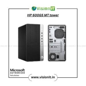 Refurbished HP EliteDesk 600 G5 Microtower PC with Intel Core i5-9500, up to 16 GB DDR4 RAM, SSD + HDD storage, and Windows 10 Pro