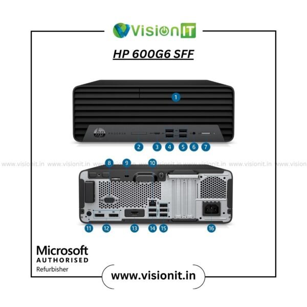 HP ProDesk 600 G6 SFF PC Refurbished with i3/i5/i7, 8GB RAM, SSD and Windows 10 License – Small Business Desktop