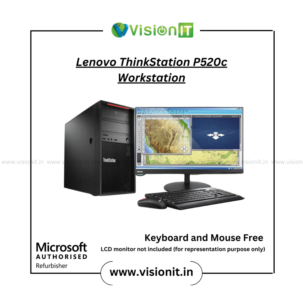 Lenovo ThinkStation P520c Refurbished Workstation with Intel Xeon, PCIe GPU support, 64GB DDR4 RAM, and RAID