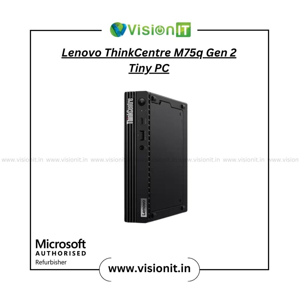Refurbished Lenovo ThinkCentre M75q Gen 2 Tiny PC with Ryzen 5 PRO, compact business desktop with SSD and up to 64GB RAM