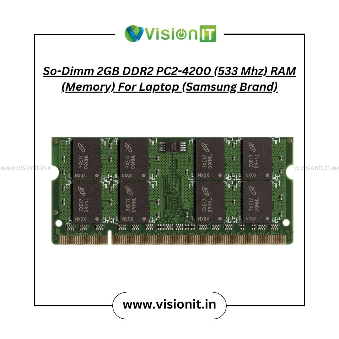 So-DIMM 2GB DDR2 PC2-4200 533 MHz RAM for Laptop – Compatible with older laptops – VisionIT India