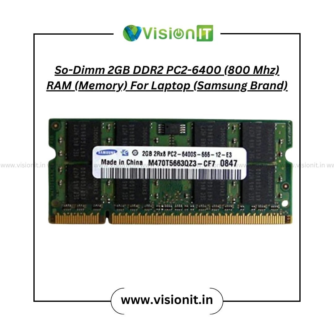 So-DIMM 2GB DDR2 PC2-6400 800 MHz RAM – Memory for older laptops with 3-year warranty from VisionIT