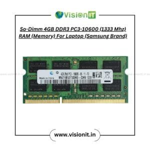 High-speed 4GB DDR3 PC3-10600 1333 MHz So-DIMM RAM for laptops with original chipset and 3-year replacement support