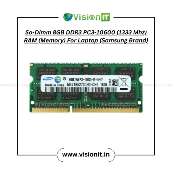 8GB DDR3 RAM for Laptop – PC3-10600 So-DIMM 1333MHz Compatible Memory Module