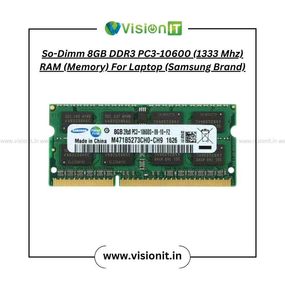8GB DDR3 RAM for Laptop – PC3-10600 So-DIMM 1333MHz Compatible Memory Module