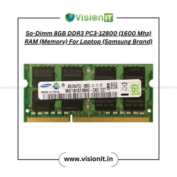 So-Dimm  8GB DDR3 PC3-12800 (1600 Mhz) RAM (Memory) For Laptop