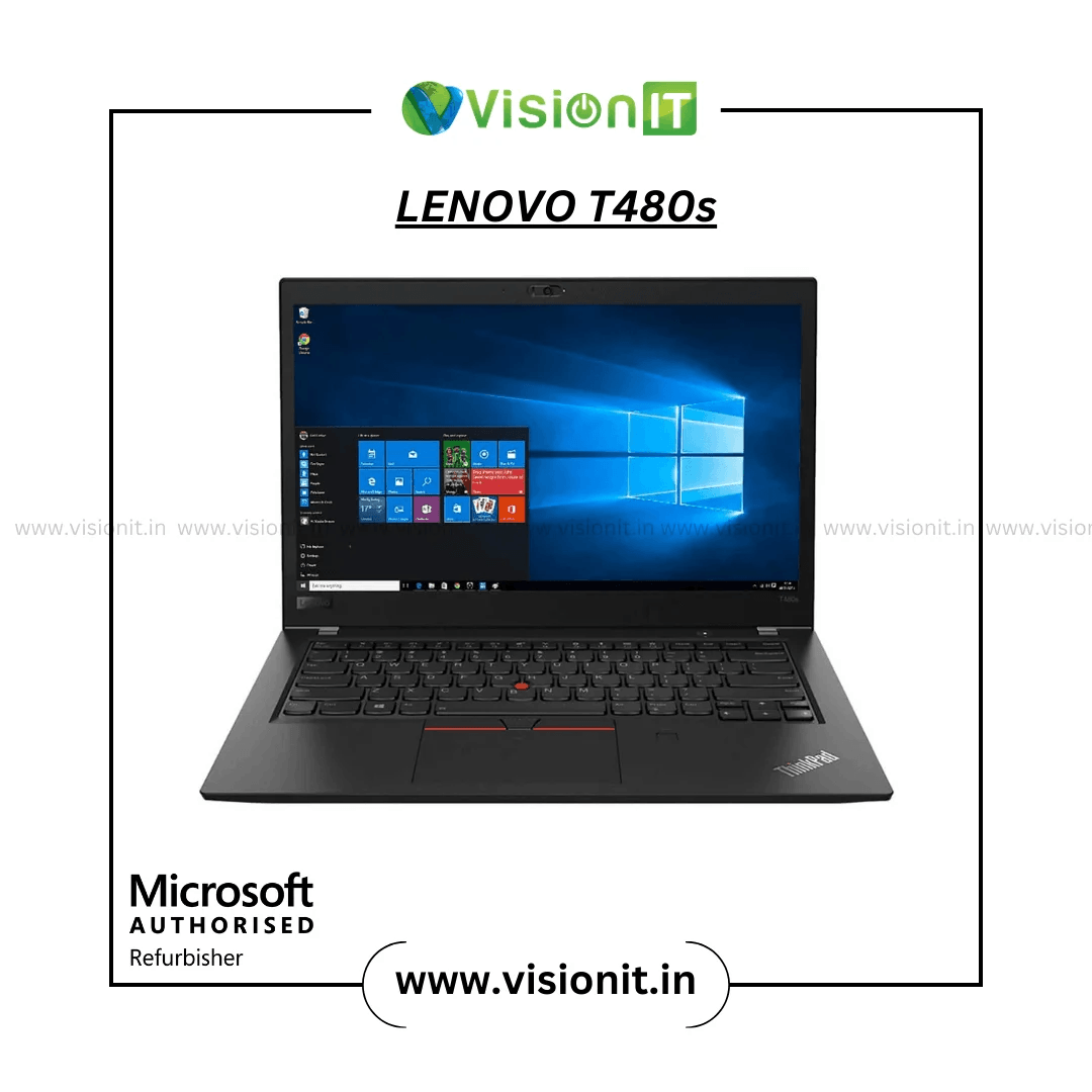 Refurbished Lenovo ThinkPad T480 business laptop with 14-inch display and Intel i5 processor