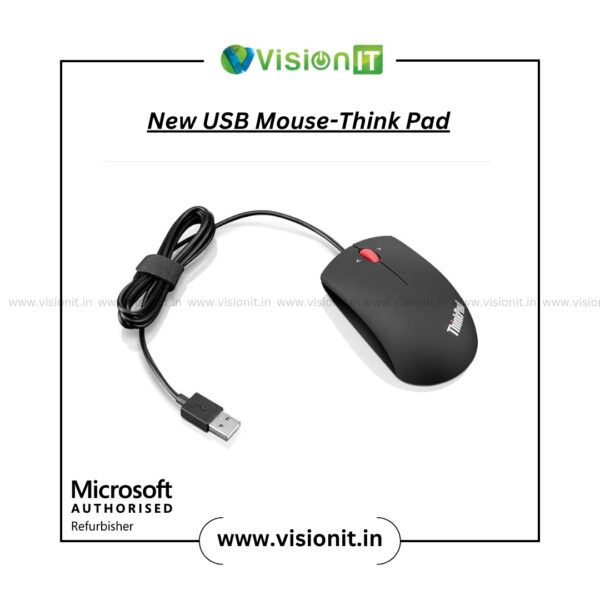 Lenovo ThinkPad USB wired mouse with ergonomic design and precise optical tracking