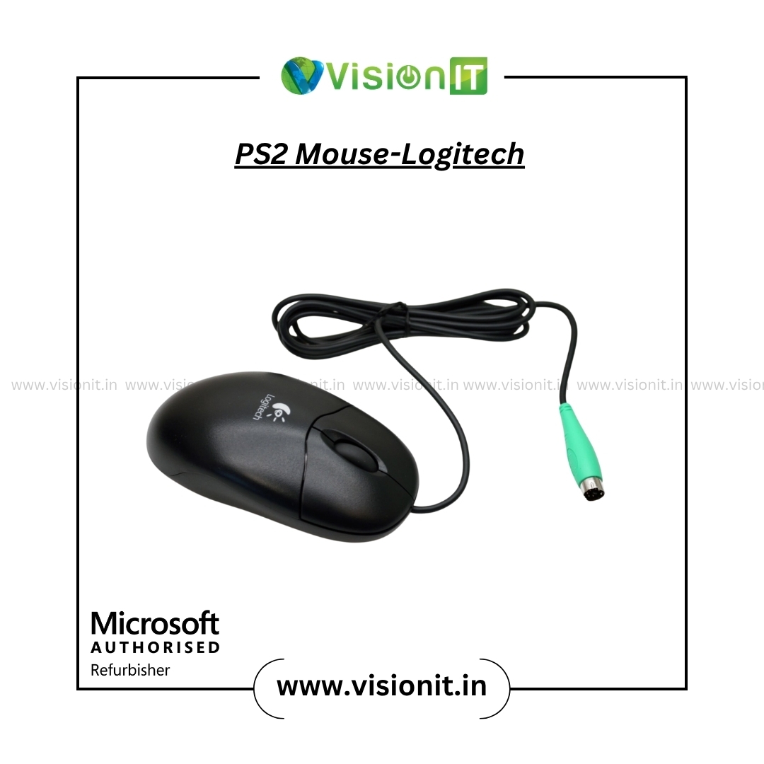 Logitech PS2 wired mouse with ergonomic design and precise optical tracking
