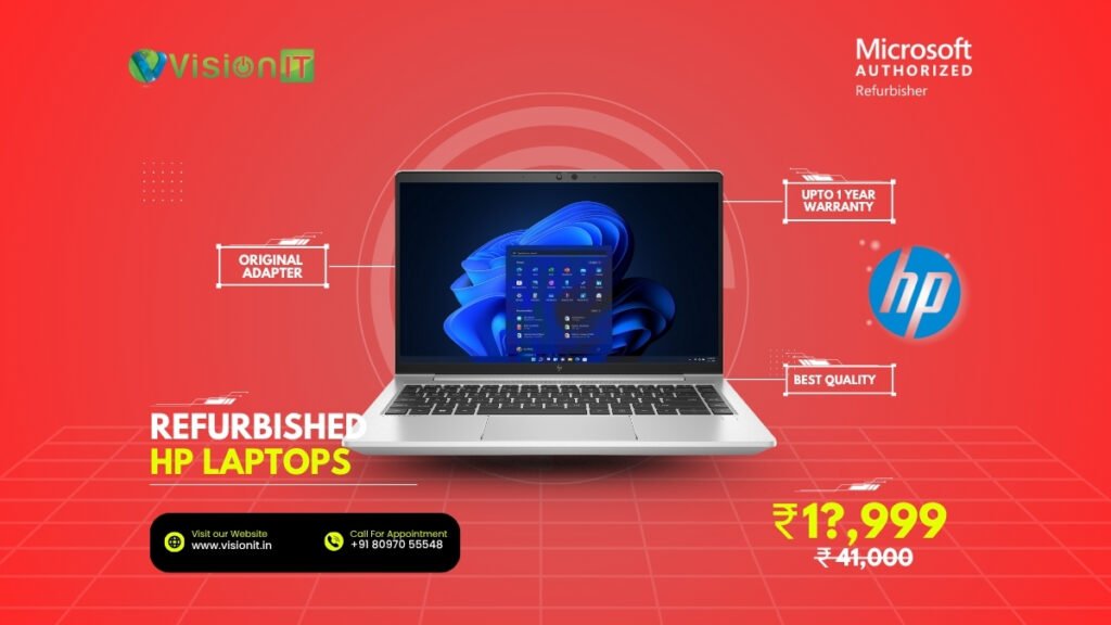 Certified refurbished HP laptops by Microsoft Authorized Refurbisher in India – reliable, affordable, and performance-tested.