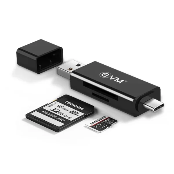 EVM Dual-Port OTG Card Reader ? USB 2.0 & Type-C (SD + Micro SD)