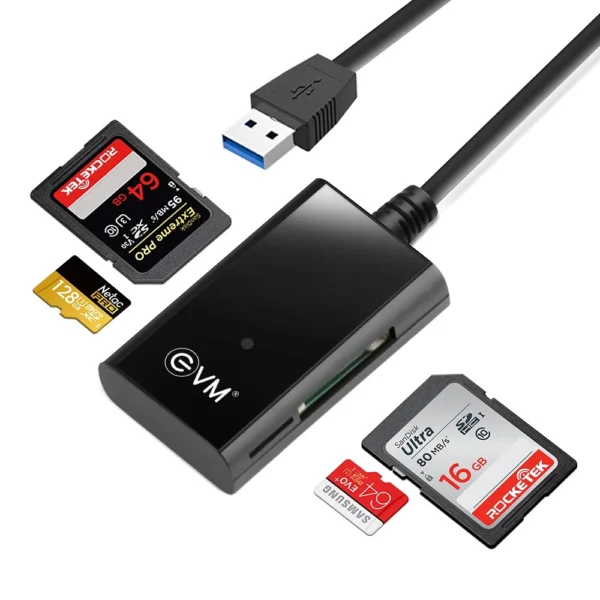 EVM 4-in-1 USB 3.0 Multi-Card Reader ? High Speed Hub