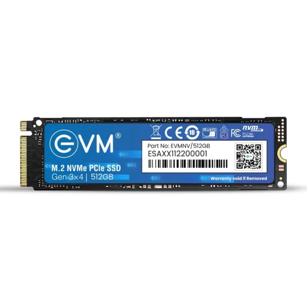512GB EVM NVMe PCIe SSD for laptop and desktop delivering fast boot time and smooth multitasking