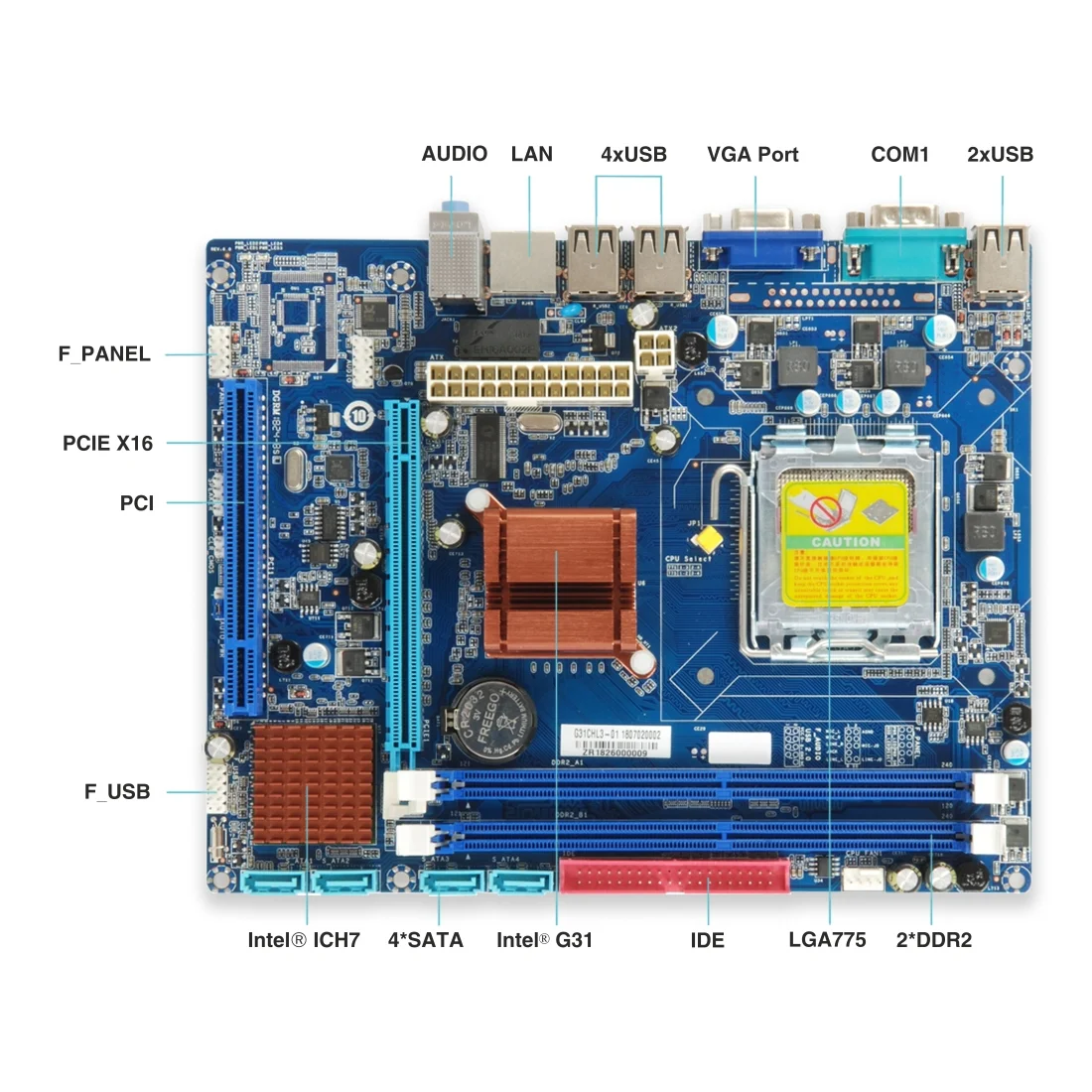 Intel Chipset EVM EVMG31CHL3 Intel Chipset Motherboard for Desktop Computer - Image 2
