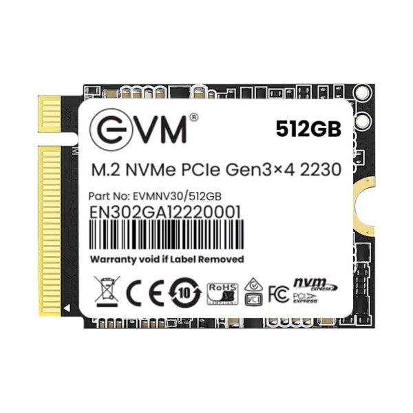 512GB M.2 NVMe PCIe (2230) SSD for Laptop/Desktop (EVM Brand)