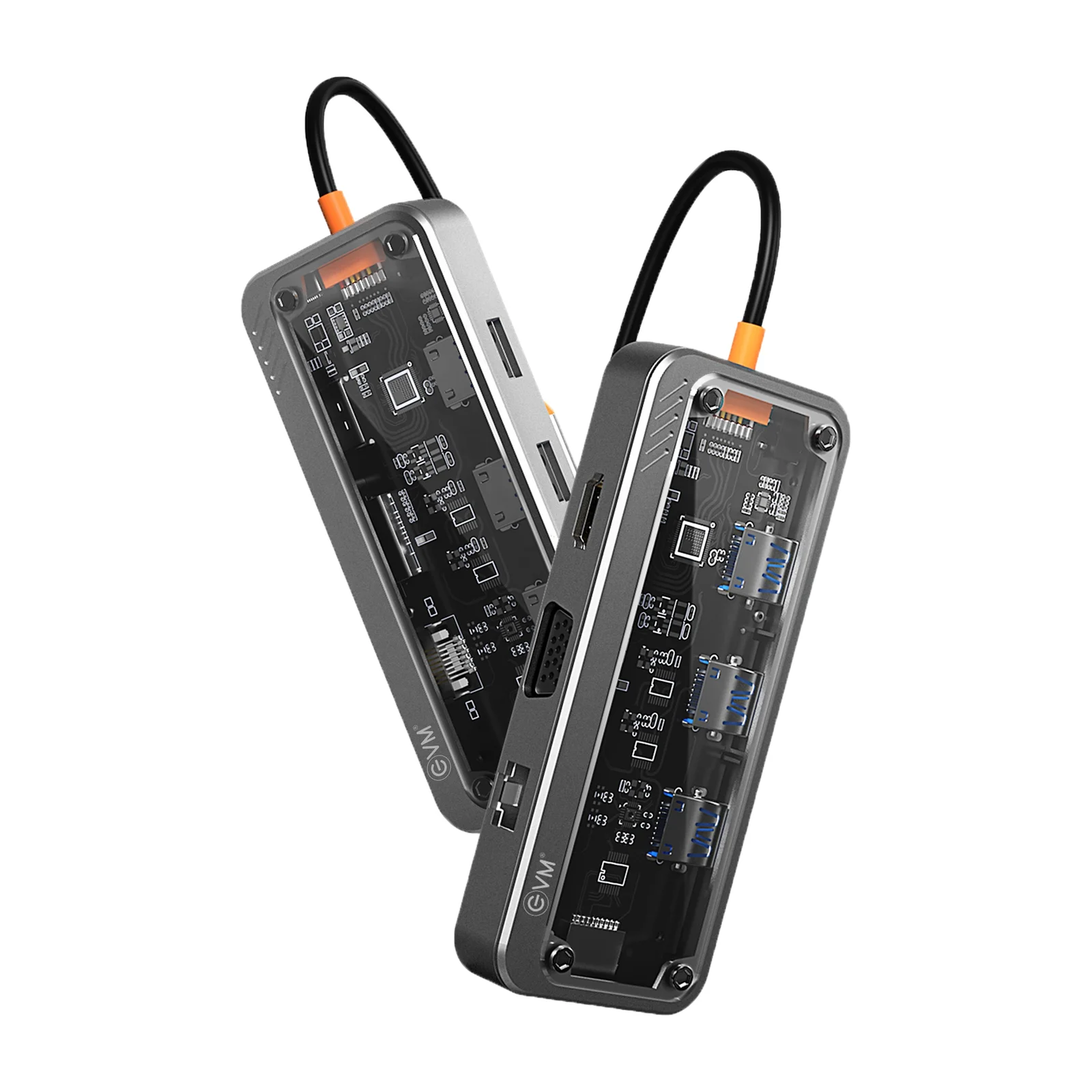 EVM Type-C 10 in 1 multiport hub adapter for laptop connectivity and device expansion