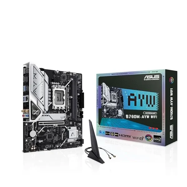ASUS PRIME B760M-AYW DDR5 Micro ATX Motherboard - Premium Intel Gaming & Creator Hub