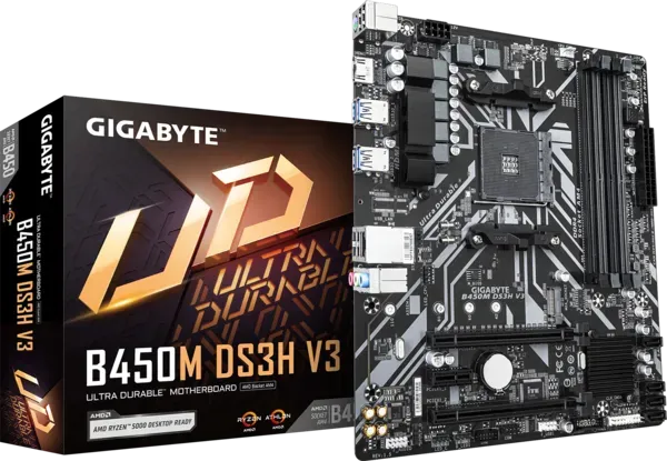 GIGABYTE B450M DS3H V3 AMD B450 Micro-ATX Motherboard