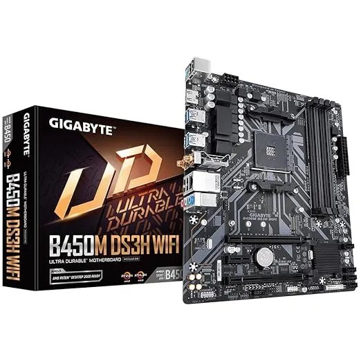 GIGABYTE B450M DS3H WiFi V3 AMD B450 Micro-ATX Motherboard