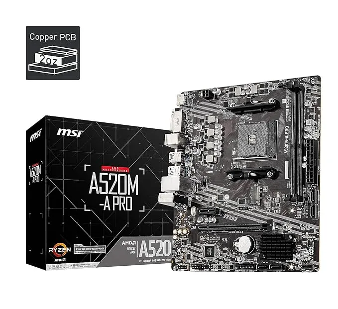 MSI A520M-A PRO AMD A520 Micro-ATX Motherboard