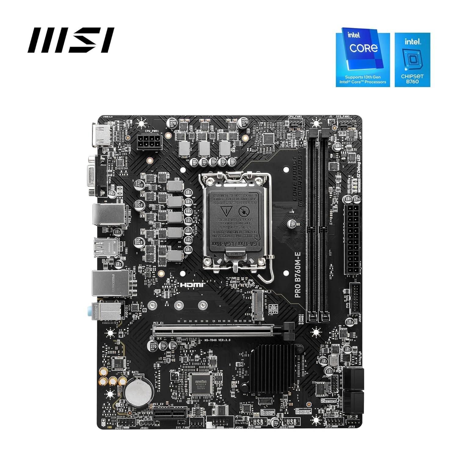 MSI B760M-E DDR5 Intel B760 Micro-ATX Motherboard
