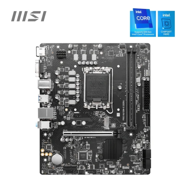 MSI H610M-E PRO 4 Intel H610 Micro-ATX motherboard with LGA1700 socket and DDR4 support for desktop builds in India