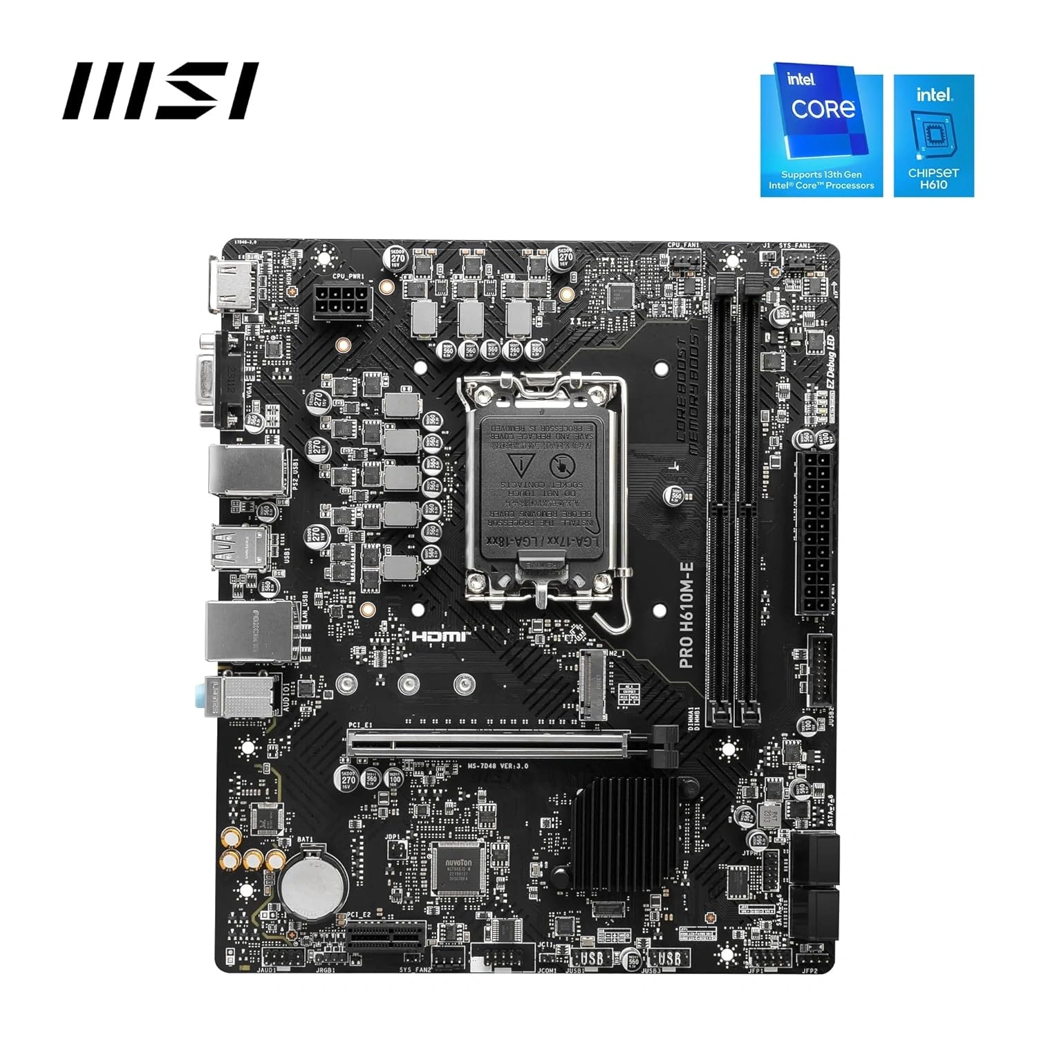 MSI H610M-E PRO Intel H610 Micro-ATX Motherboard