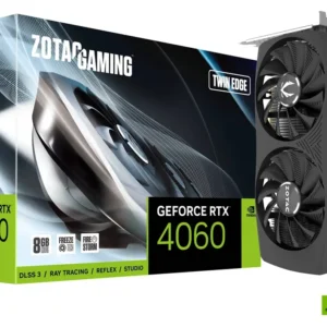 ZOTAC RTX 4060 Twin Edge 8GB dual fan gaming graphics card with DLSS 3 support for 1080p and 1440p gaming