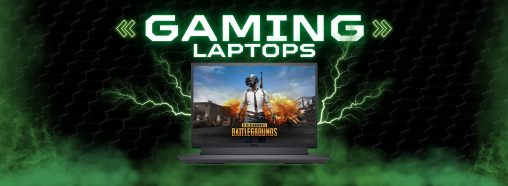 High-performance gaming laptop with dedicated graphics, fast processor, and advanced cooling for smooth and immersive gameplay