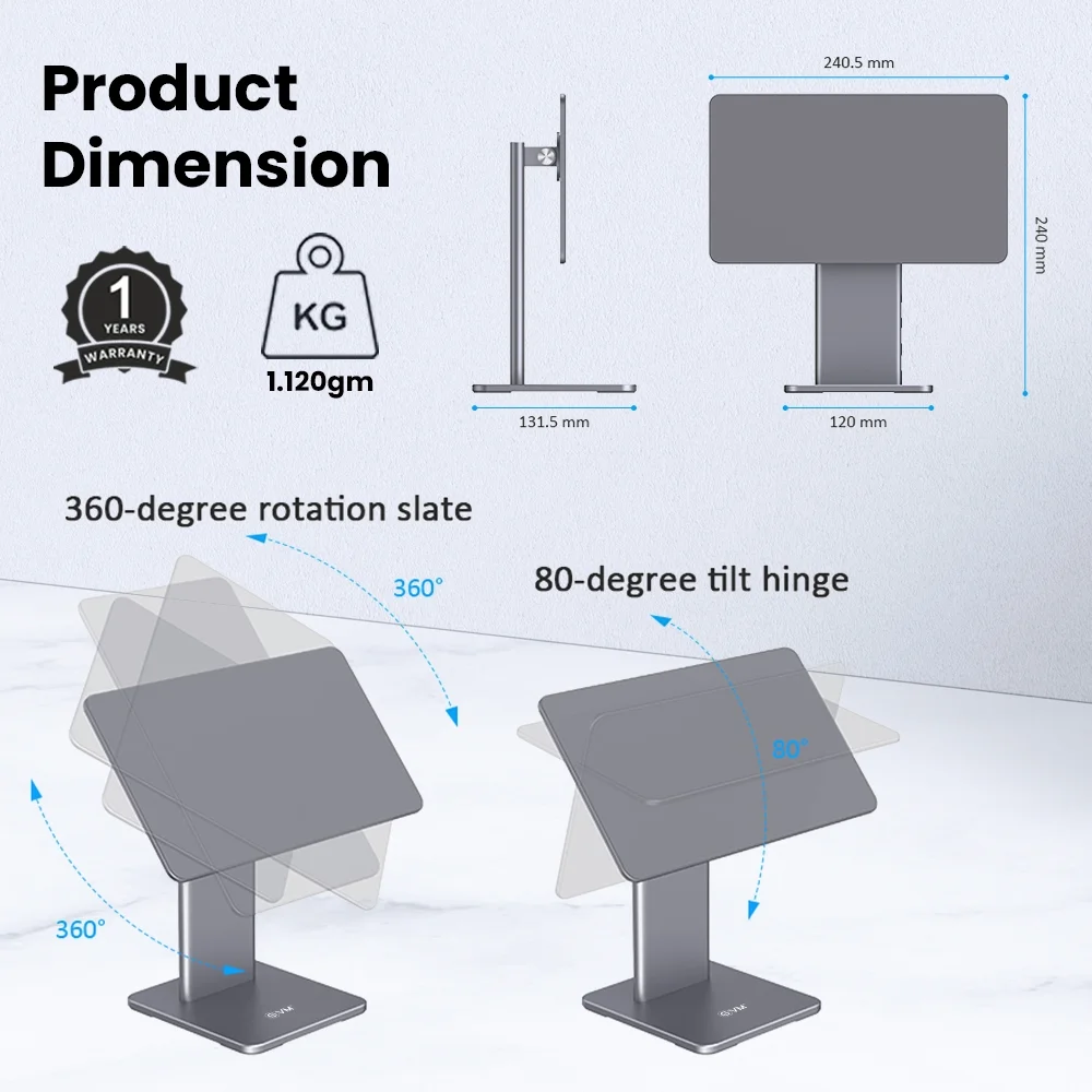 Aluminum Magnetic Stand with HUB for iPad - Image 2