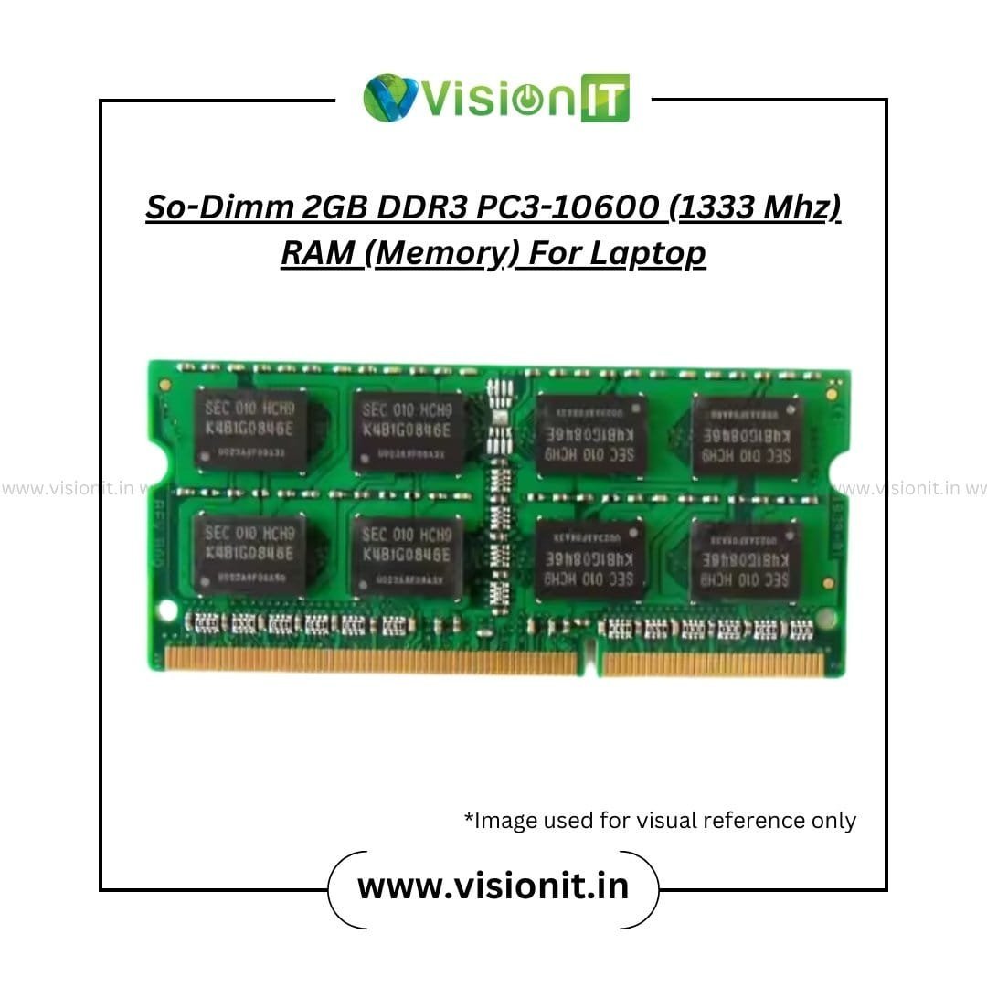 So-Dimm 2GB DDR3 PC3-10600 (1333 Mhz) RAM (Memory) For Laptop - Image 3
