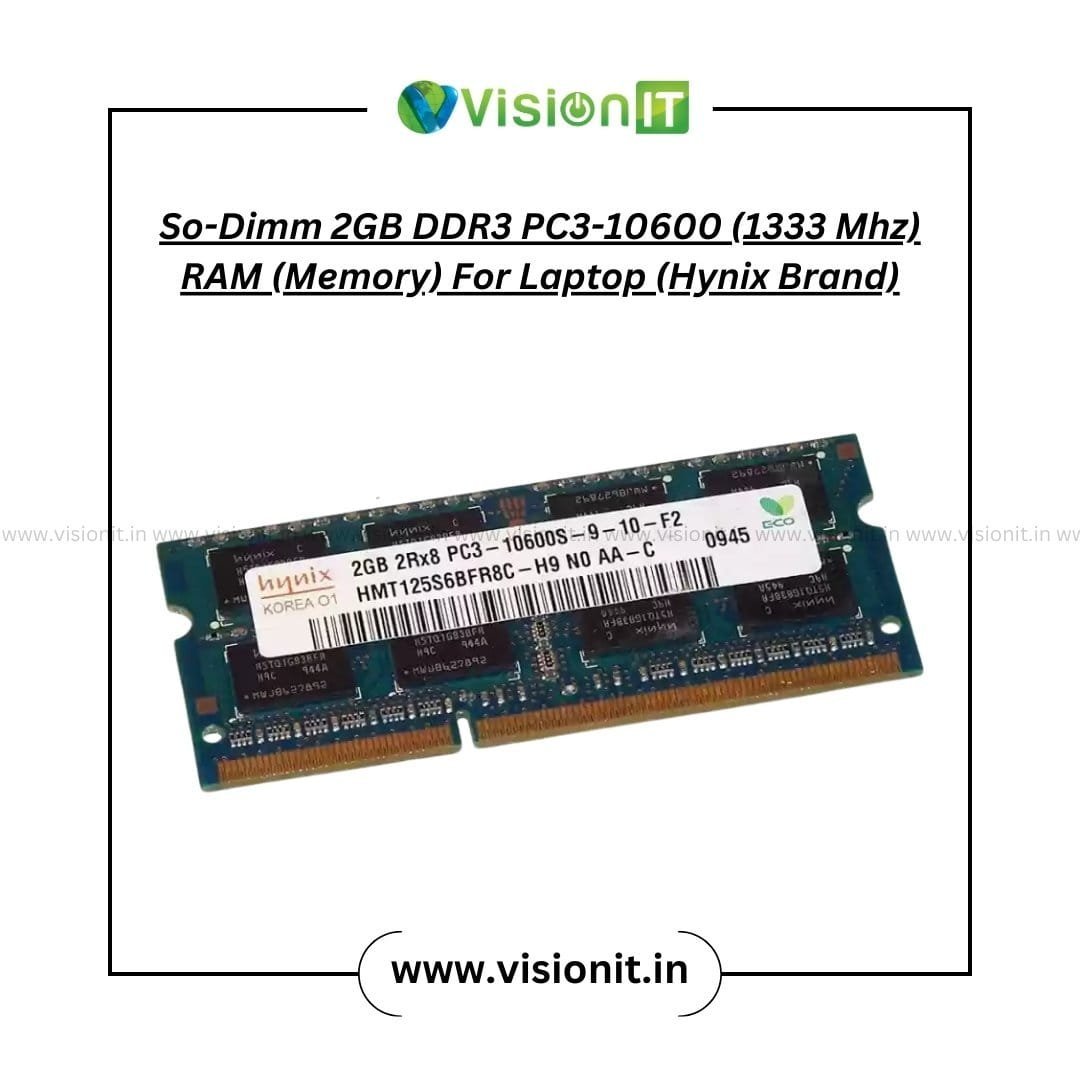 So-Dimm 2GB DDR3 PC3-10600 (1333 Mhz) RAM (Memory) For Laptop - Image 2