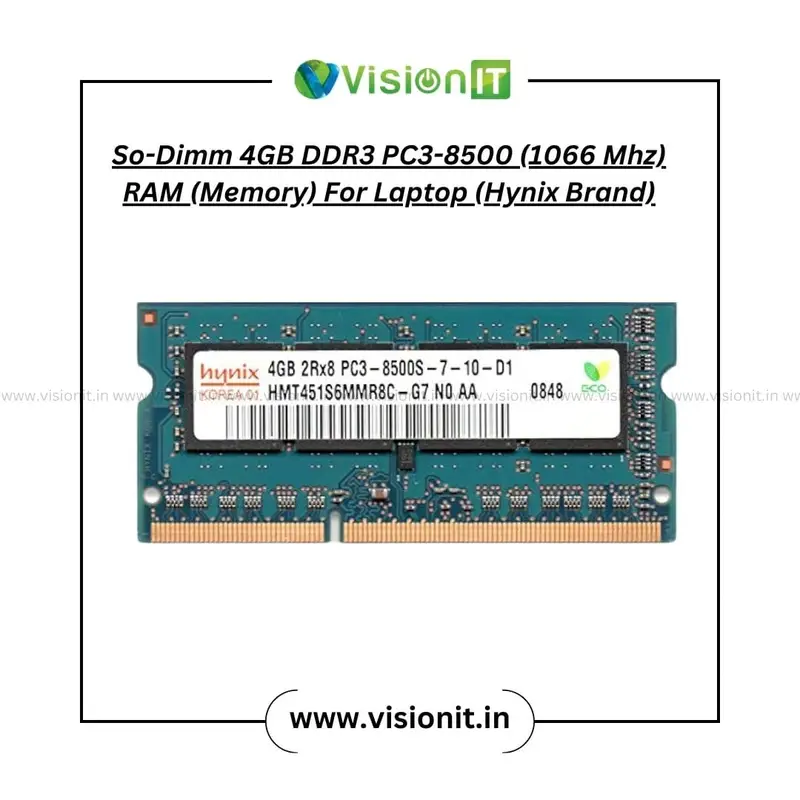 So-Dimm 4GB DDR3 PC3-8500 (1066 Mhz) RAM (Memory) For Laptop - Image 2