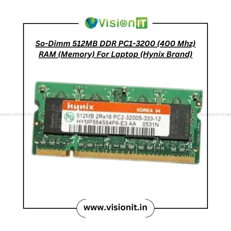 So-Dimm  512MB DDR PC1-3200 (400 Mhz) RAM (Memory) For Laptop - Image 2